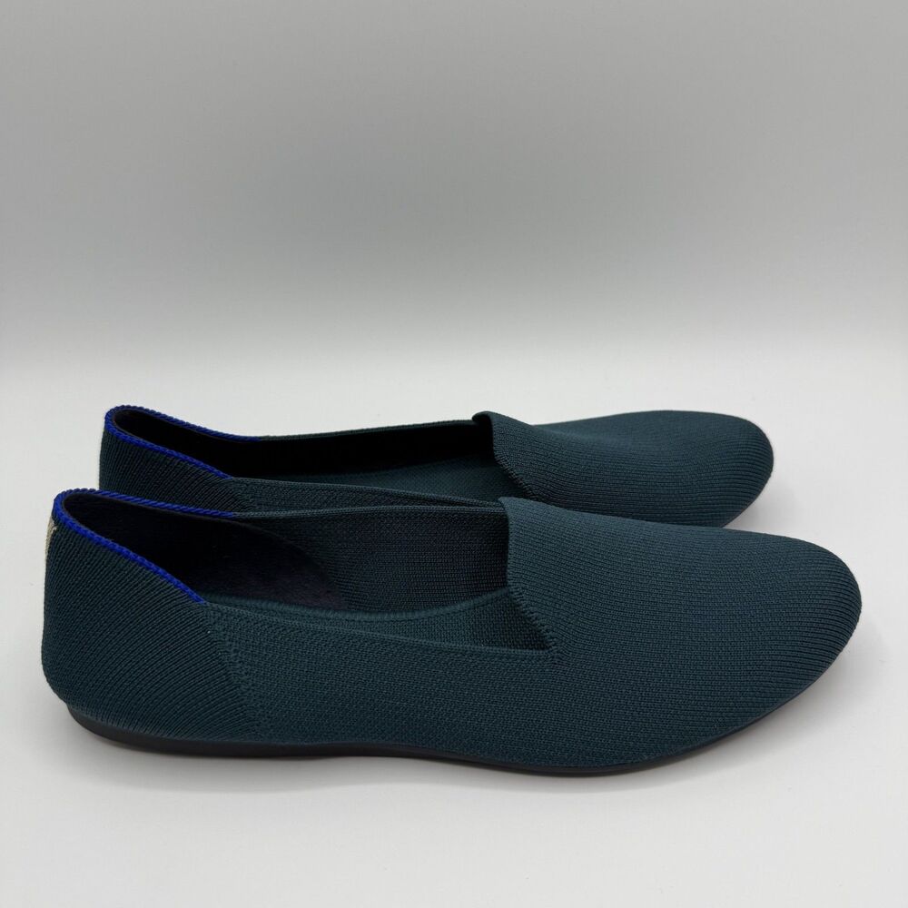 Rothys The Loafer Knit Flats Emerald Green Slip On Shoes Womens Size 9